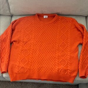 Aritzia Sunday Best  Peggy Vibrant Orange Crewneck Sweater